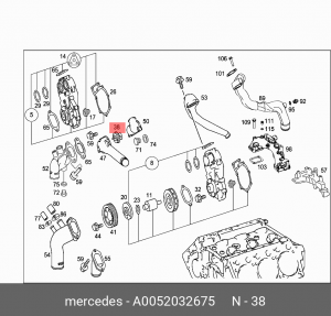 Термостат системы охлаждения A0052032675 MERCEDES BENZ
