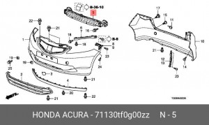 Усилитель бампера 71130TF0G00ZZ HONDA