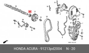 Уплотняющее кольцо, распределительный вал 91213PD2004 HONDA