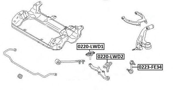 Опора шаровая подвески 0220-LWD2 ASVA