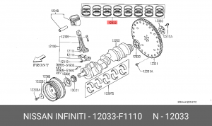 Кольца поршневые 12033F1110 NISSAN