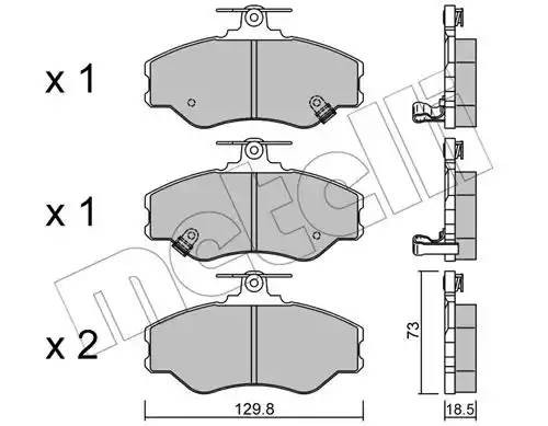 Комплект тормозных колодок, диско 22-0366-0 METELLI