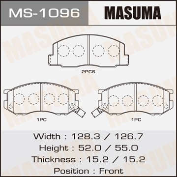 Колодки тормозные дисковые MS1096 MASUMA