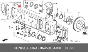 Колодки тормозные дисковые 06450S84A00 HONDA