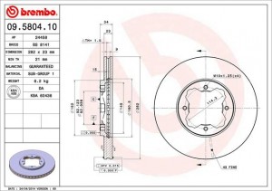 Тормозной диск 09.5804.10 BREMBO