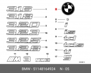 Эмблема 51 14 8 164 924 BMW