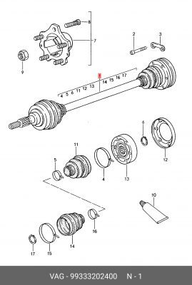 Приводной вал 99333202400 PORSCHE
