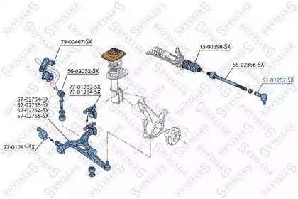 Наконечник рулевой тяги 51-01287-SX STELLOX