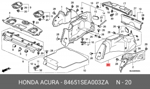 Обшивка багажника 84651SEA003ZA HONDA