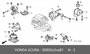 Опора коробки передач 50805-S3V-A81 HONDA