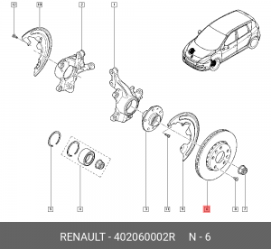 Диск тормозной 402060002R RENAULT