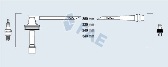 Ккомплект проводов зажигания 85485 FAE
