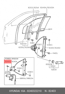 Подъемное устройство для окон 8240322210 HYUNDAI KIA