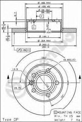 Тормозной диск 08.7132.10 BREMBO
