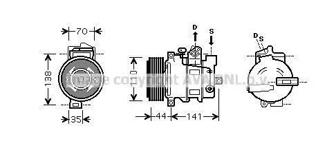 Компрессор, кондиционер MSK401 AVA