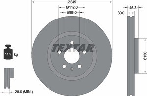 Тормозной диск 92143900 TEXTAR
