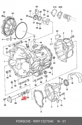Прокладка вала 99911327540 PORSCHE