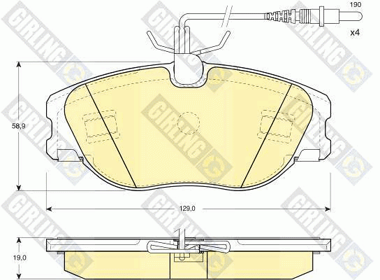Комплект тормозных колодок, диско 6111481 GIRLING