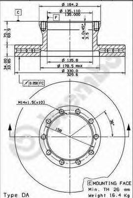 Тормозной диск 09.8173.10 BREMBO