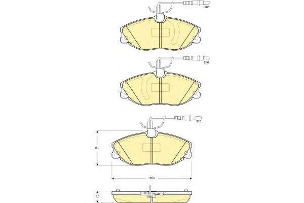 Комплект тормозных колодок, диско 6114231 GIRLING