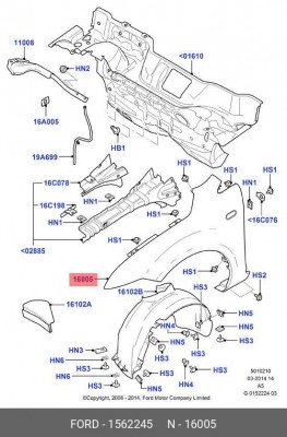 Крыло переднее 1562245 FORD