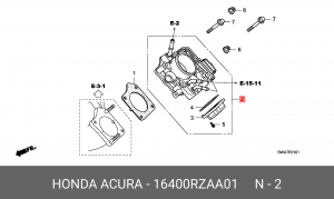 Заслонка дроссельная 16400RZAA01 HONDA