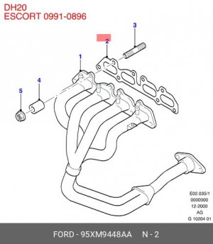 Прокладка, выпускной коллектор 95XM-9448-AA FORD