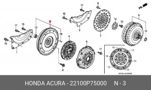 Маховик коленвала 22100P75000 HONDA