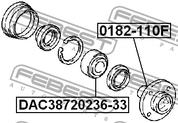 Подшипник ступицы колеса DAC38720236-33 FEBEST