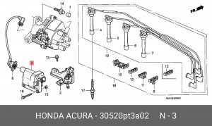 Элемент катушки зажигания 30520PT3A02 HONDA