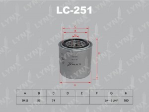 Фильтр масляный двигателя LC-251 LYNXAUTO
