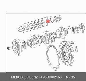 Вкладыши шатунные A9060302160 MERCEDES BENZ
