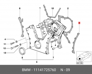 Прокладка, впускной / выпускной коллектор 11 14 1 725 760 BMW