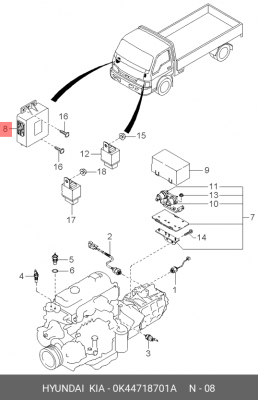 Реле отопителя салона 0K44718701A HYUNDAI KIA