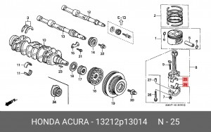 Вкладыши шатунные 13212P13014 HONDA