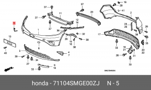 Заглушка бампера 71104SMGE00ZJ HONDA