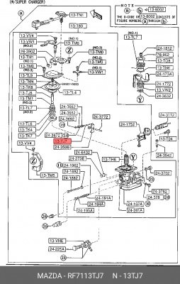 Болт RF7113TJ7 MAZDA