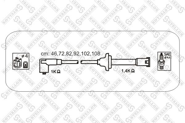 Провода высоковольтные системы зажигания (комплект) 10-38525-SX STELLOX