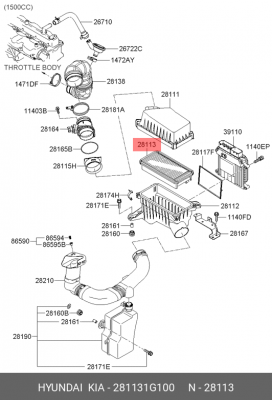Воздушный фильтр 281131G100 HYUNDAI KIA