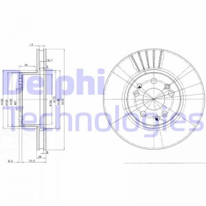 Тормозной диск BG2737 DELPHI