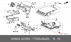 Крышка панели приборов 77320SDBA00 HONDA