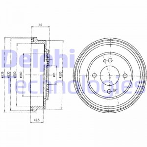 Тормозной барабан BF208 DELPHI