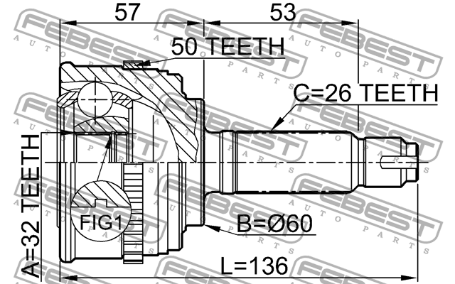 ШРУС 0310-056A50 FEBEST