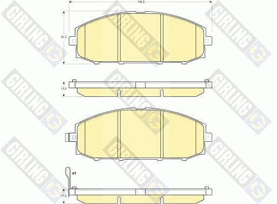 Комплект тормозных колодок, диско 6133619 GIRLING