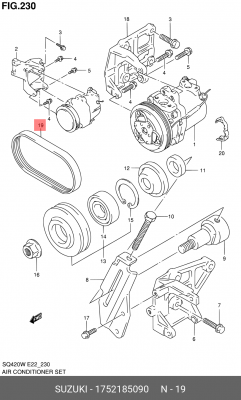 Поликлиновой ремень 17521-85090 SUZUKI
