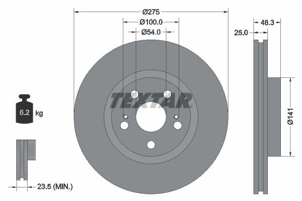 Тормозной диск 92090600 TEXTAR