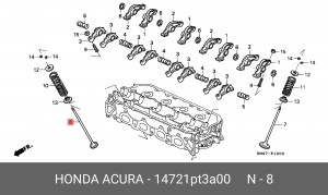 Выпускной клапан 14721PT3A00 HONDA