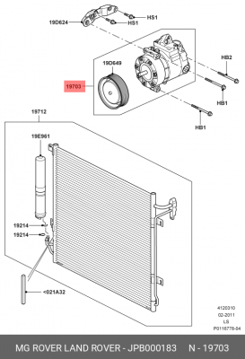 Компрессор, кондиционер JPB000183 LAND ROVER