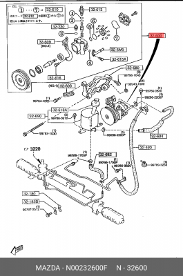 Гидравлический насос, рулевое управление N00232600F MAZDA