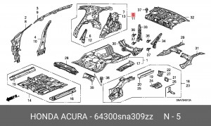 Панель внутренняя боковины кузова 64300SNA309ZZ HONDA